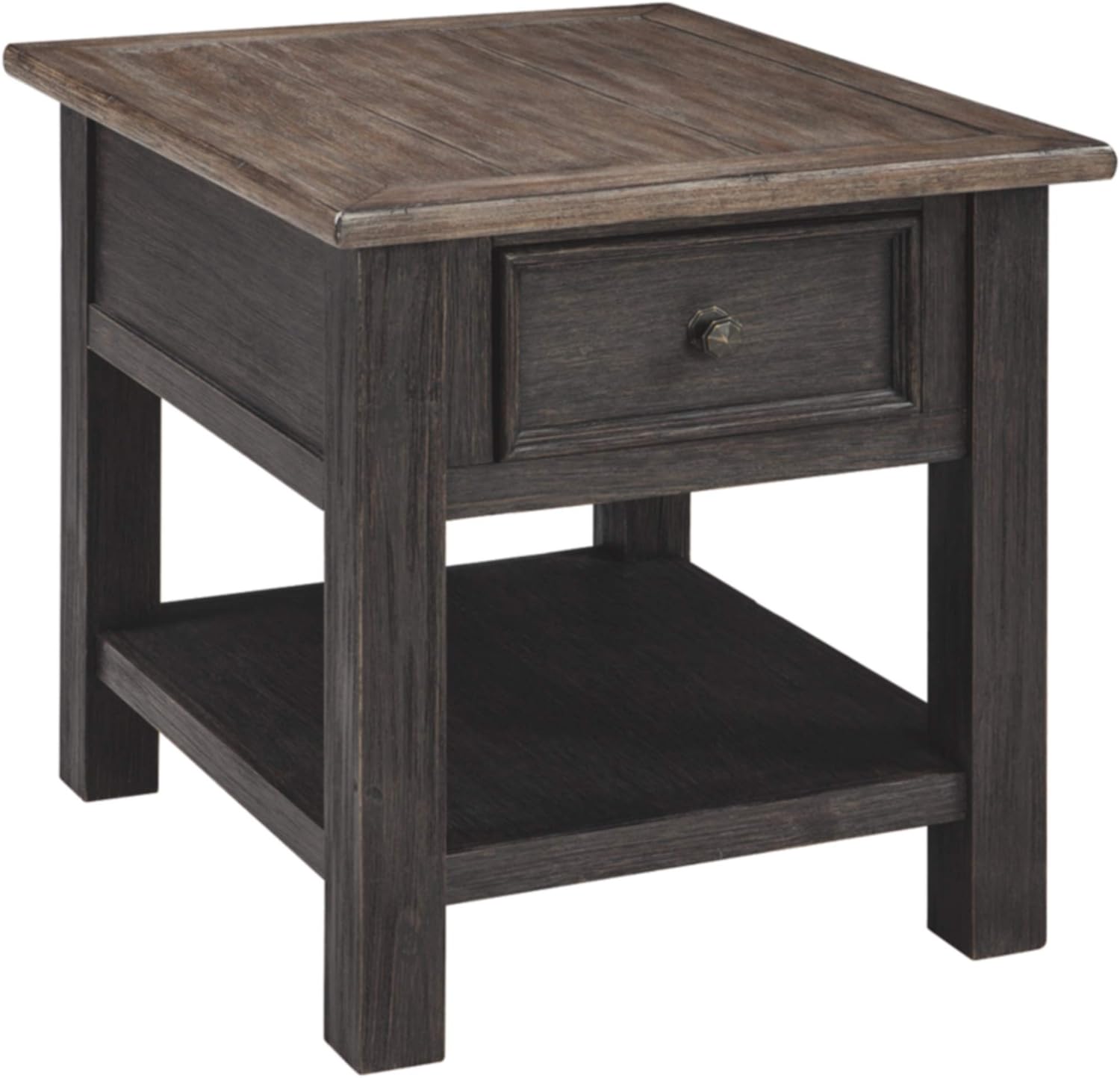 Signature Design by Ashley Tyler Creek Lift Top Coffee Table, Two-Tone (Grayish Brown/Black) & Creek Rectangular End Table Grayish Brown/Black: Furniture & Decor