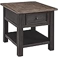 Signature Design by Ashley Tyler Creek Rustic End Table with Storage Drawer and Fixed Shelf, Brown & Black