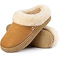 EverFoams Women's Microsuede Slippers Comfy Memory Foam Non-slip Indoor House Shoes with Fuzzy Collar