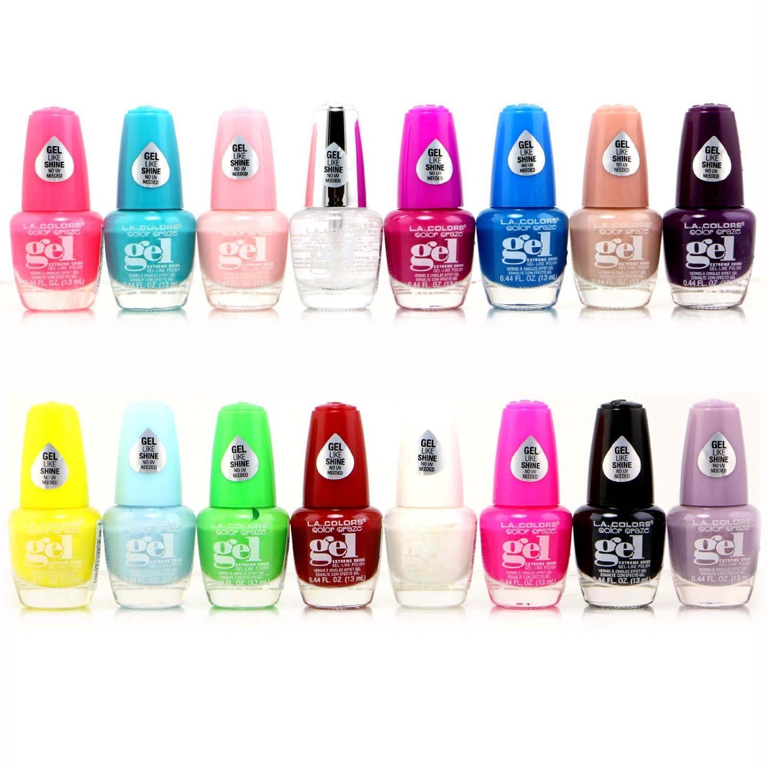 Amazon Com 16pc L A Colors Extreme Shine Gel Nail Polish No Uv