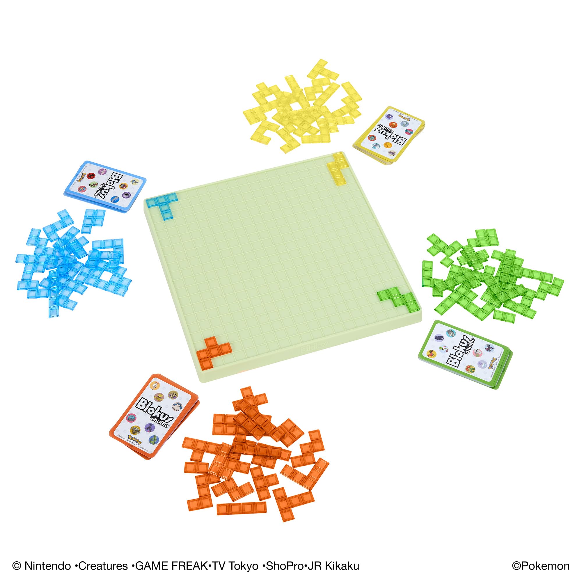 Mattel Game (Blokus) Block Shuffle, Pokemon Edition, Board Game, Educational Game, For 2 - 4 People, 7 Years Old and Up