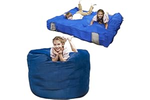 KreyNa Bean Bag Chair and Sensory Crash Pad, Convertible Beanbag Folds from Lazy Chair to Floor Sensory Crash Pad, Giant Lazy Sofa Chairs with Memory Foam Filling, Machine Washable