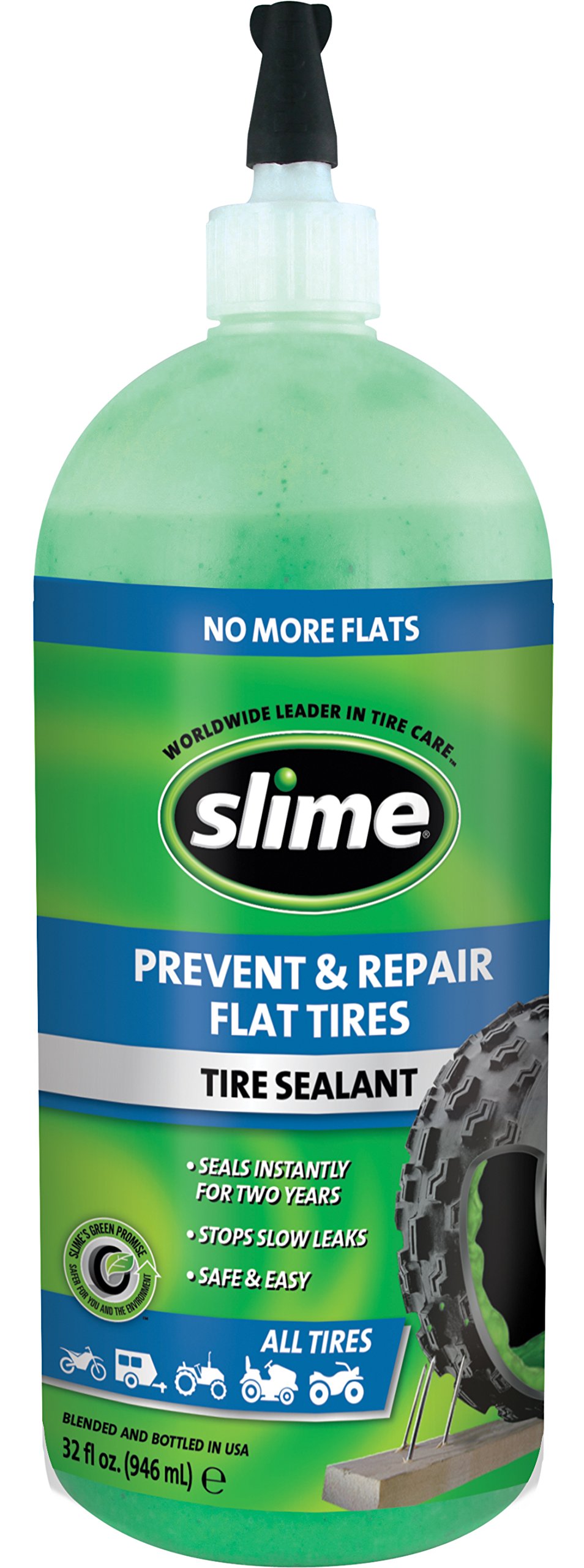 Slime 10009 Flat Tire Puncture Repair Sealant, Prevent and Repair