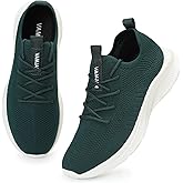 VAMJAM Men's Running Shoes Fashion Sneakers - Lightweight Breathable Flying Knitting Lace Up Mesh Walking Shoes Workout Casual Sports Shoes