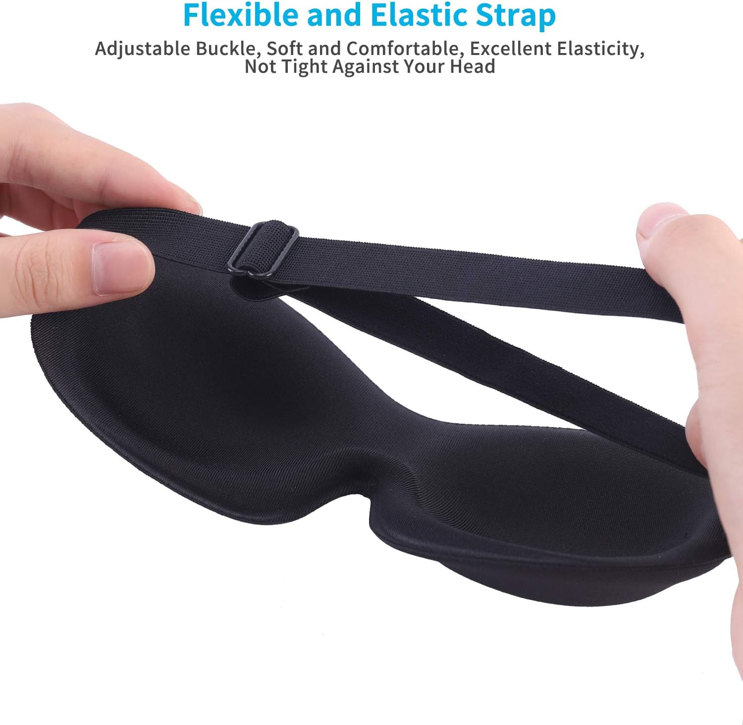 2Pack Lonfrote 3D Deep Molded Sleep Mask, with Adjustable Strap, Lightweight & Comfortable Eye Mask, Super Soft Material (Black & Blue): Health & Personal Care