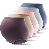 Mama Plus Women's Over Bump Maternity Underwear High Waist Seamless Pregnancy Briefs Nylon Panties Multi-Pack
