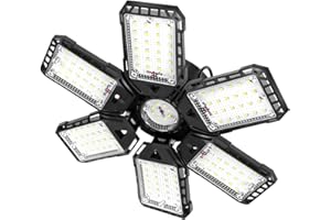 Aoretic LED Garage Lights 1 Pack -180W, 18000LM 6500K Led Shop Light with 6+1 Deformable Panels, Basement Barn Light Garages Ceiling Lights, E26/E27 for Garage, Warehouse, Shop