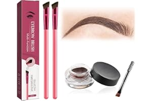 GDSAFS Anjoize Eyebrow Brush, Eelhoe Eyebrow Brush, Home Eyebrow Care Kit 4D Laminated, 4D Laminated Brow Grooming Kit, Multifunction Ultra-thin Angled Eyebrow Brush with Waterproof Eyebrow Gel (Dark brown)
