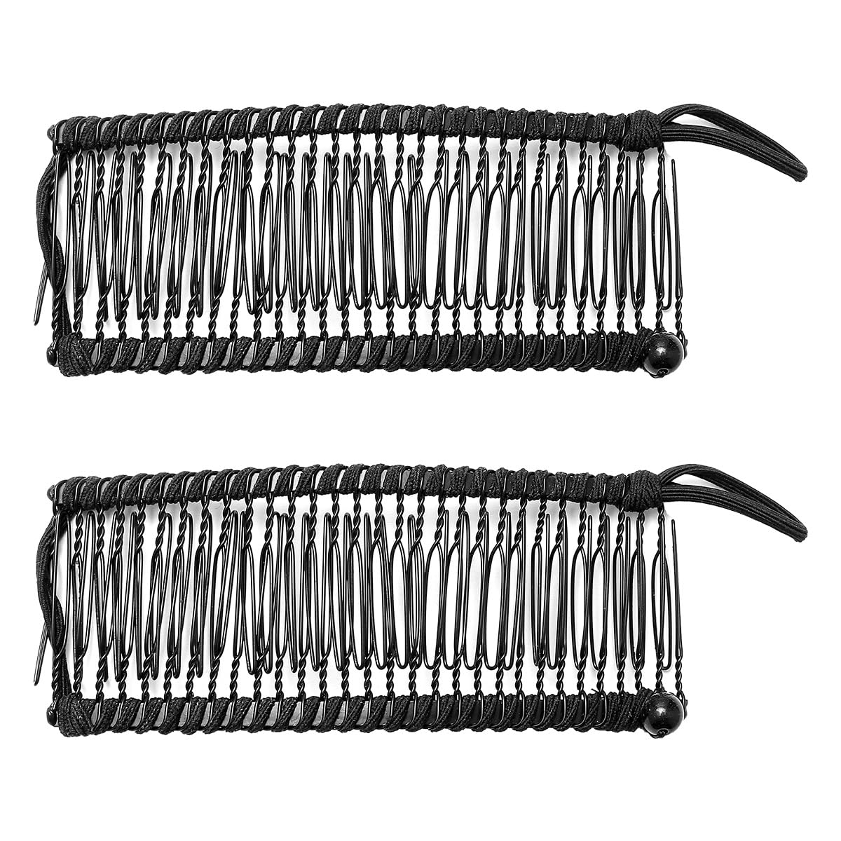 GLADFRESIT 2 PCS Banana Clips Stretch Hair Comb - 30 Teeth Vintage Clincher Comb No Crease Hair Clips Adjustable Banana Clip Ponytail Holder for Women Ladies Girls Hair Accessories