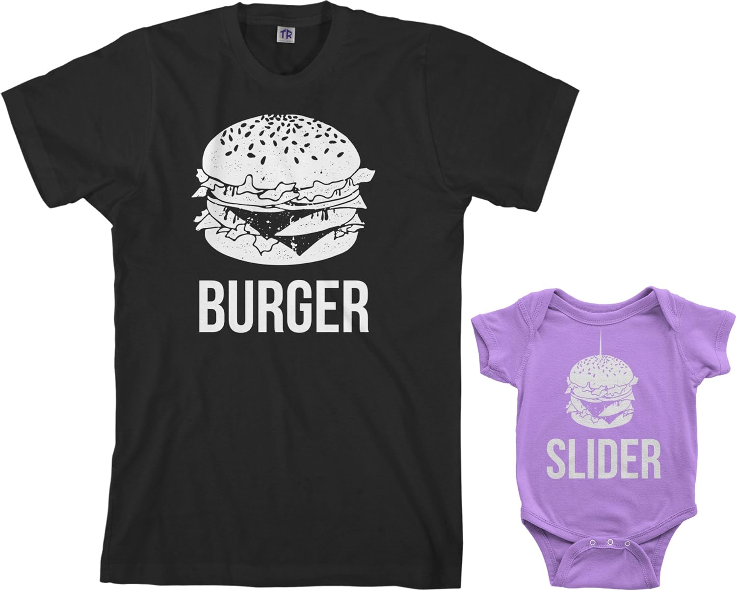 Threadrock Burger & Slider Infant Bodysuit & Men's T-Shirt Matching Set