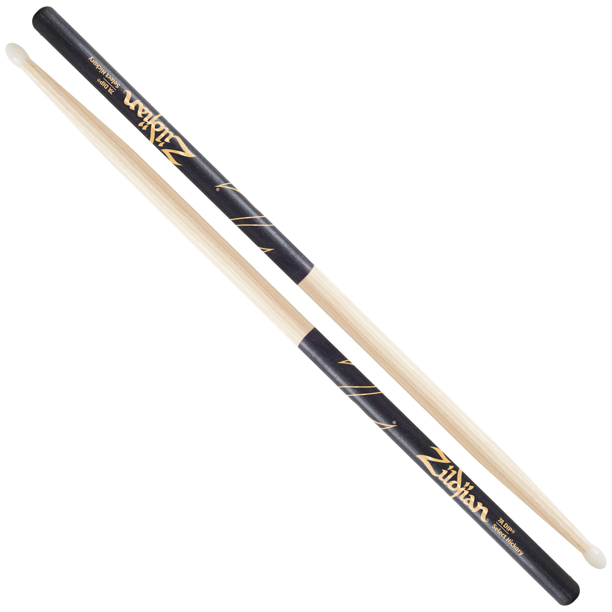 Zildjian Z7AND 7A Hickory Drumsticks - Nylon Tip - Black DIP