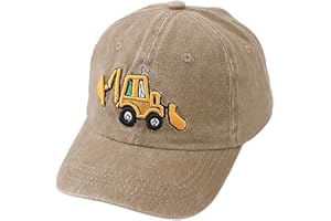 KILSEL Excavator Toddler Baseball Hat, Embroidery Adjustable Kids Baseball Boys Cap Big Brother Present Age 2-8