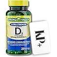 KP+ Spring Valley, Vitamin D3 Softgels, Vitamin D3 125MCG 5000 IU, 250 Count Includes Sticker