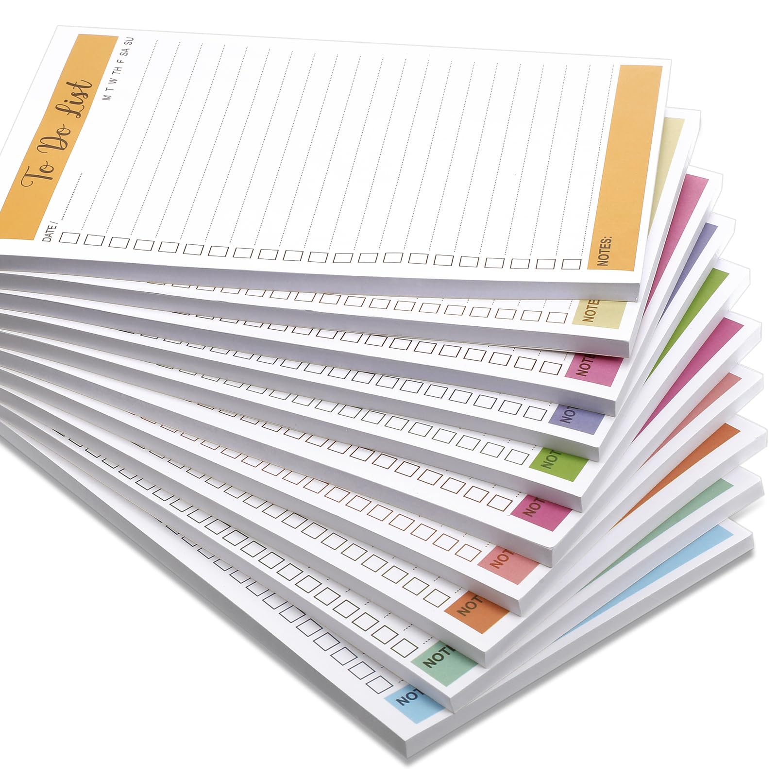 Photo 1 of Censen 10 Packs To Do List Notepads, Simple Daily Reminder Checklist Planner Mix Color for Organizing, Planning, College Ruled, Office Gifts, 8.5 x 5.5 Inches, 60 Sheets Each
