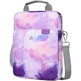 TiMOVO 9-11 Inch Tablet Sleeve Bag with Shoulder Strap for iPad 11-inch A16 2025, iPad 10th Gen. 10.9"/10.2", Galaxy Tab A9+/A11Plus 11", Watercolor Purple