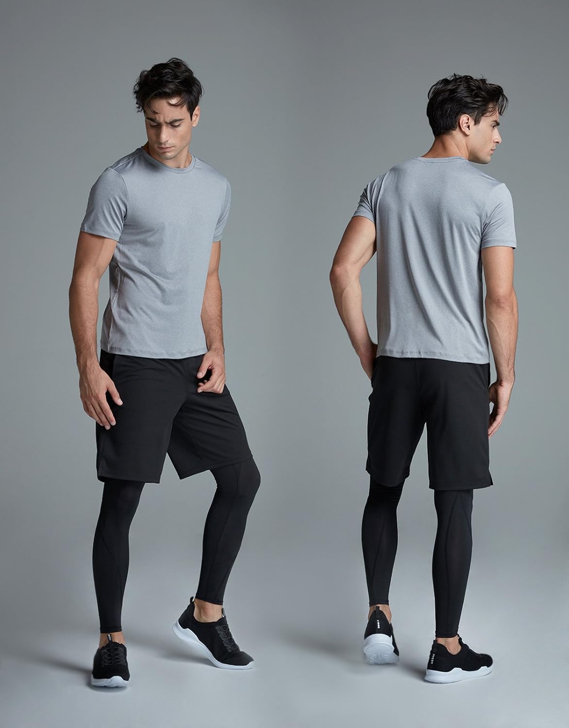 ATHLIO 2 or 3 Pack Men's Workout Running Shirts, Sun Protection Quick Dry Athletic Shirts, Short Sleeve Gym T-Shirts : Clothing
