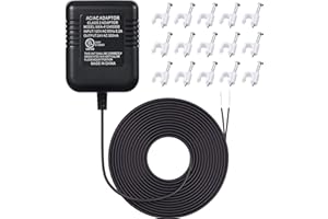 Hotop 24 Volt Transformer, 16.5ft Long C Wire Adapter Thermostats Compatible with Most Versions of Ring Doorbell and Smart Thermostat, Nest Hello Skybell Eufy Wyze and Nest Ecobee Sensi Honeywell