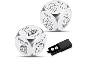 DELUJOUBERST Funny Gag Gift Secret Santa Gifts for Christmas Party Game Christmas Stocking Stuffers for Women Men Husband Wife Food Decision Dice Gifts Birthday Gifts White Elephant Gifts for Christmas