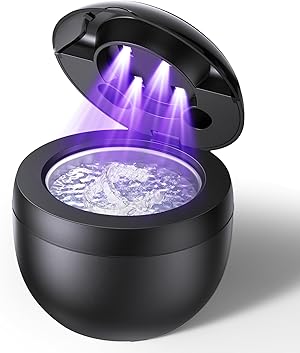 Ultraschallreinigungsgerät, Opilea 45kHz Dental Pod, 4 Modes Ultrasonic Cleaner for Zahnersatz, Retainer, Aligner, Prothesen, Zahnbürstenkopf, Schmuck Schwarz