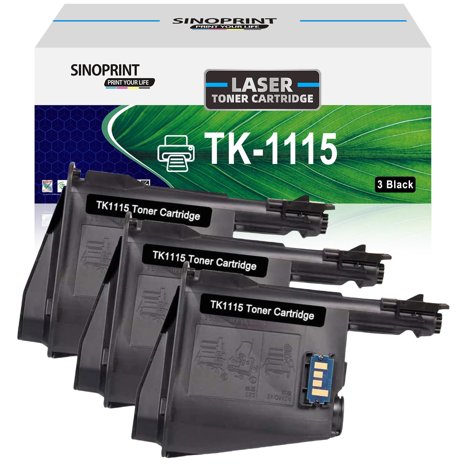 SINOPRINT TK1115 Toner Cartridges Replacement for Kyocera TK-1115 TK1115 Toner ,for Kyocera FS1041 FS1220MFP FS1320MFP FS-1041 FS-1220MFP FS-1320MFP FS-1220-MFP FS-1320-MFP Printers( 3 Black)