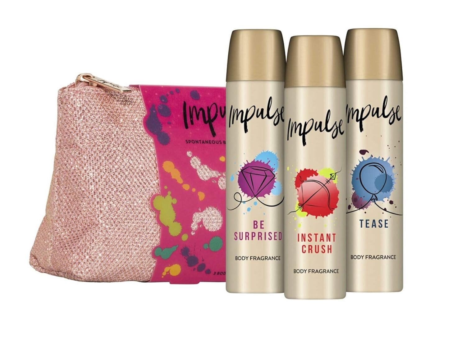 Impulse Spontaneous Beauty Bag Gift Set With Body Sprays Amazon.co.uk