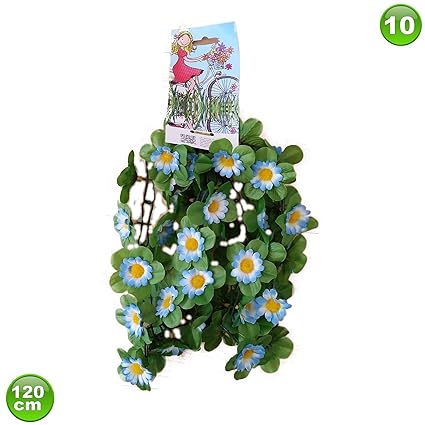 Unbekannt Fahrradgirlande Blumengirlande Sonnenblume Blau/Weiß 120 cm