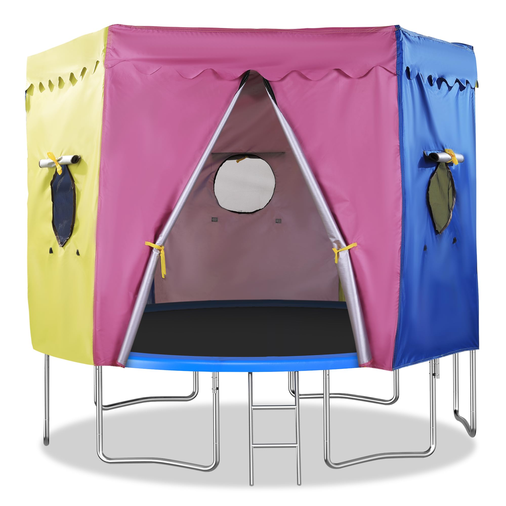 Photo 1 of BALAPET Cute Trampoline Tent Cover, 12ft/14ft Premium Waterproof Oxford with Sunscreen Coating Trampoline Cover, Fits for 6 Straight Round Trampoline, Tent Only(14FT)