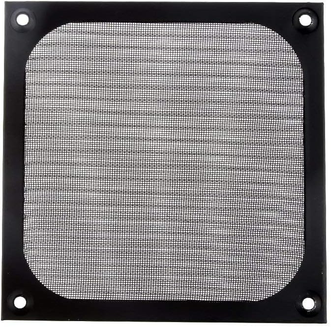 JUTEK 120mm Aluminum Alloy Stainless Mesh Fan Filter Dust Guard (Black)