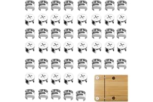 Cam Lock Nut Set 50 Pack 15mm x 10.5mm Zinc Alloy Cam Lock Connectors, Durable Furniture Hardware Fasteners for Cabinet, Draw
