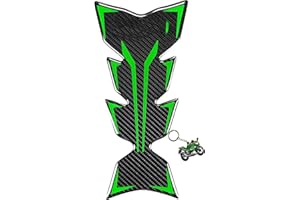 REVSOSTAR 5D Real Carbon Fiber, Motorcycle Decal Vinyl Tank Protector, Tank Pad for NJ 400 650 ZX636 ZX600 ZX-10R ZX14 ZX1400 ZX14R ABS 1000 ZX100 (GREEN)