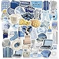 Stickers Aesthetic Waterproof Laptop Stickers Decals for Water Bottle Vintage Scrapbook Stickers for Journals Supplies Journal Planners (Cream Blue)
