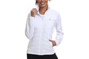 MoFiz Womens Lightweight Insulated Hiking Jacket Fleece Lined Thermal Hybrid Softshell Full Zip Winter Fall Running Coat