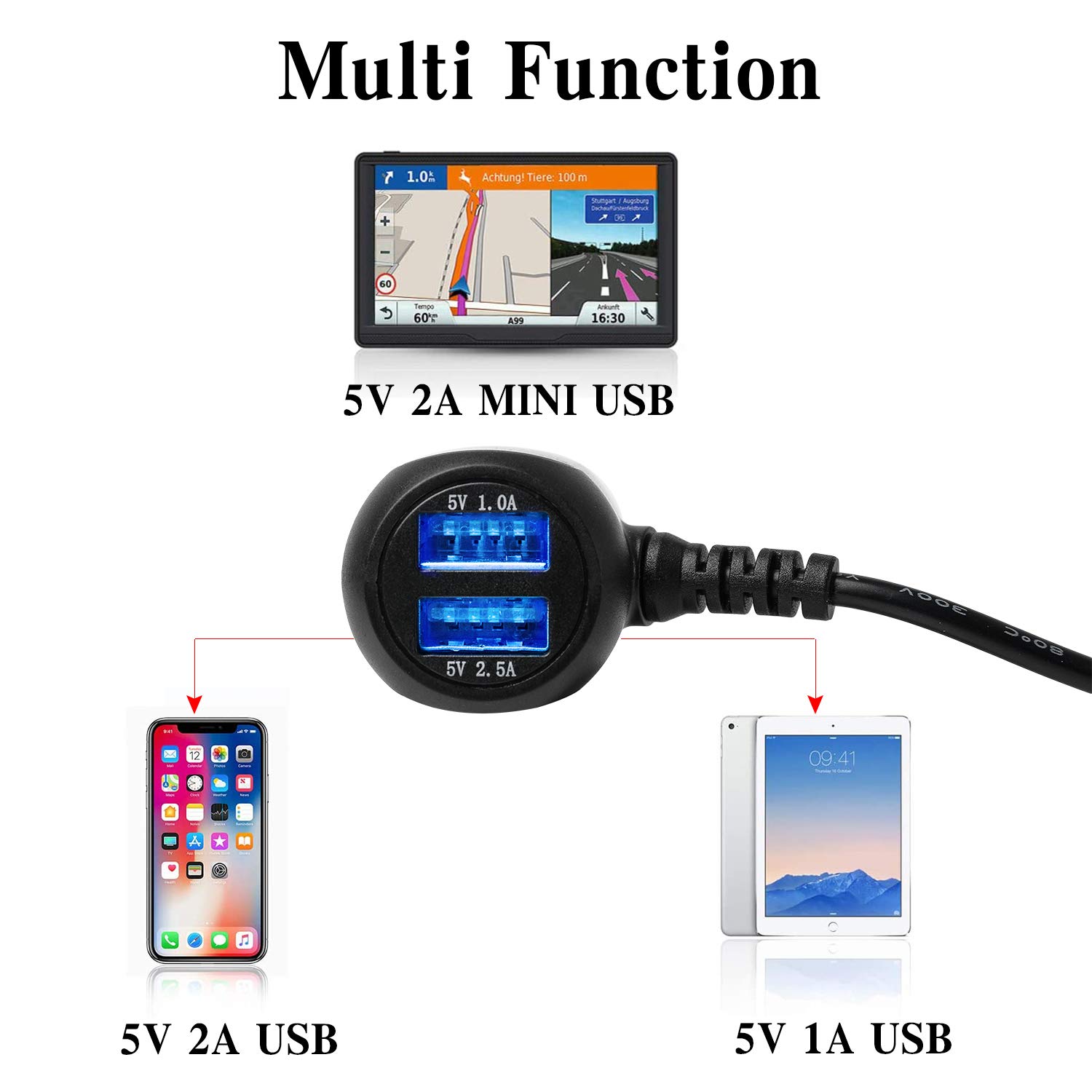 Mua Car Charger Compatible with Garmin Nuvi, Garmin GPS Charger Cable
