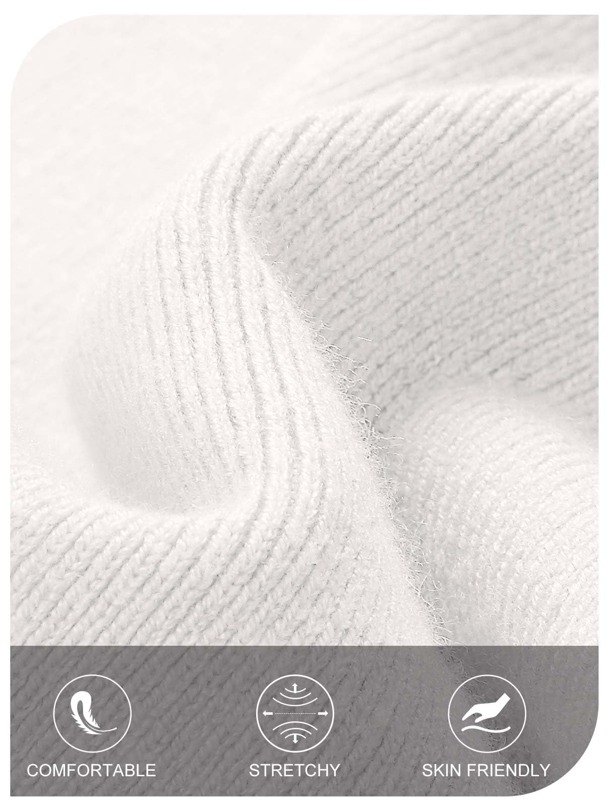 MEROKEETY Women's Winter Off Shoulder Bodycon Sweater Dress Formal Long Sleeve Elegant Cocktail Party Midi Maxi Dresses, White, Medium - Image 5