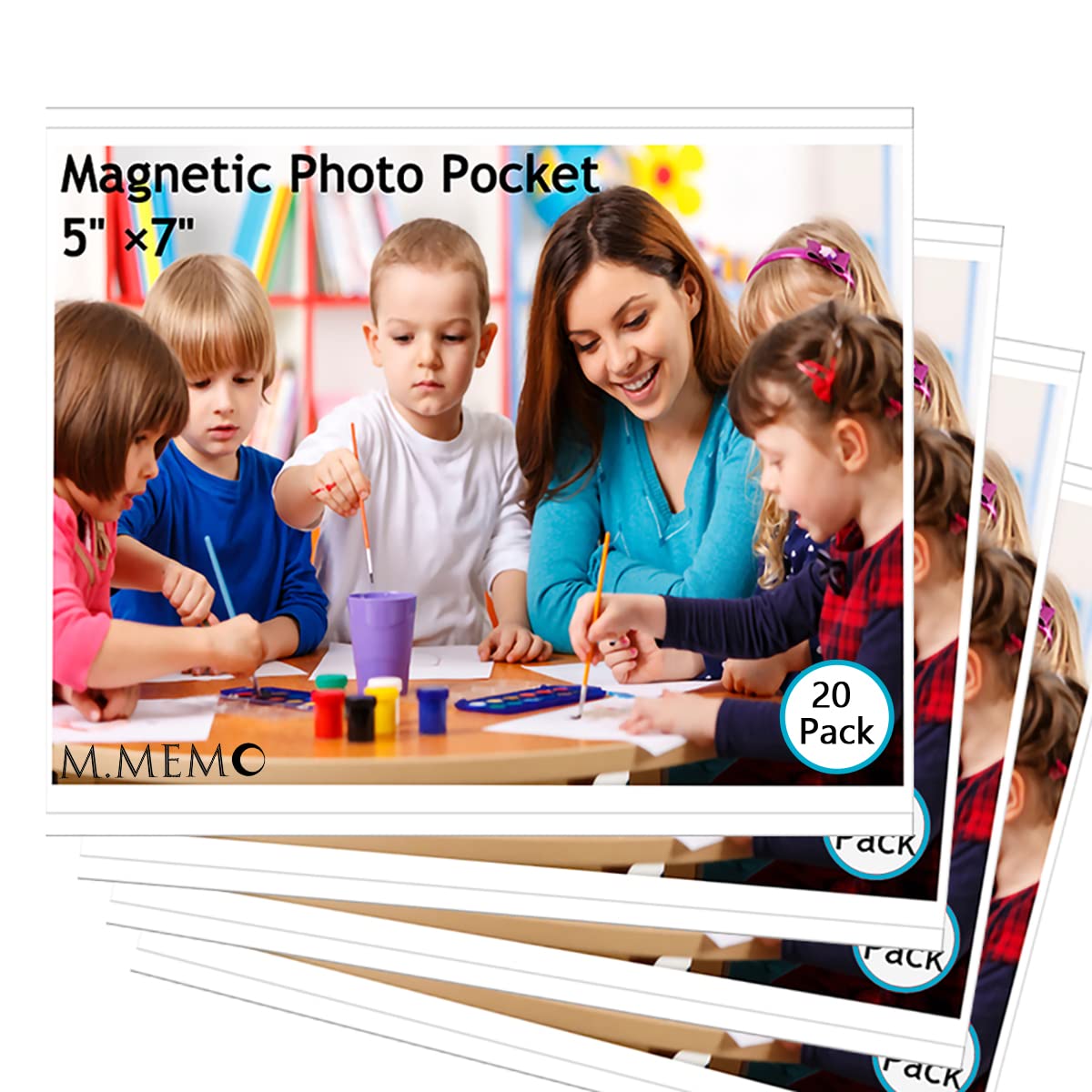 Photo 1 of **Mositear 20 Pack 5"x7" Premium Super Slim Magnetic Picture Pockets Frames Holds 5 x7 inches Photo for Refrigerator Frameless Design
+**Black tissue paper for gift bags