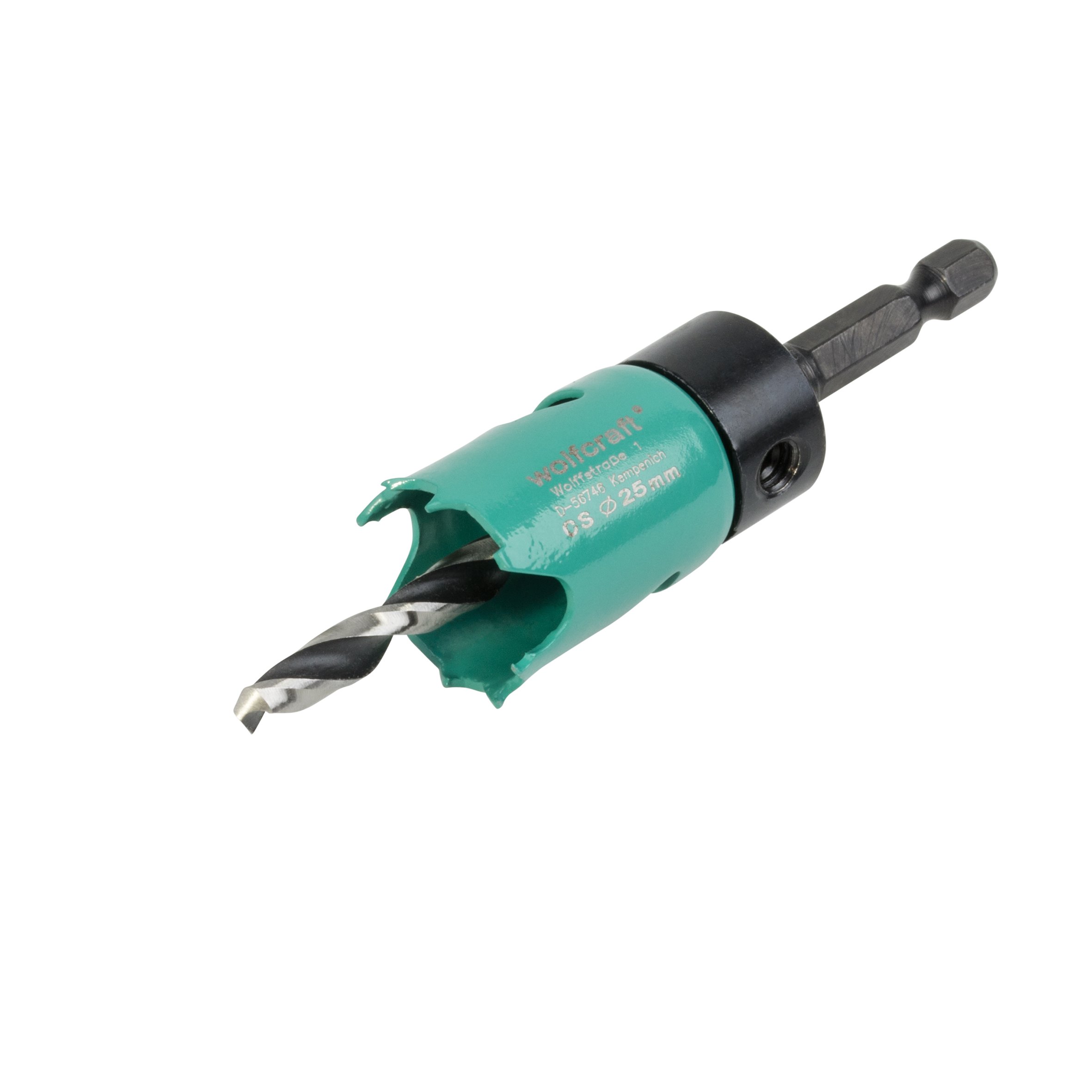 wolfcraft Carbon Steel Hole Saw, Ø 25 mm I 5963000 I for Electrical and Plumbing installations in Wood and Drywall Materials