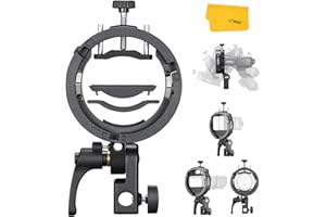 Godox S3 Speedlite Bracket, S-Type Bracket Updated Version Bowens Mount Holder for Godox V1 V1Pro V100 AD300Pro AD200ProII AD