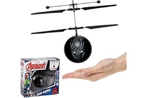 World Tech Toys Marvel Black Panther Flying Toy – Motion Sensing Flying Ball with USB Charging - Marvel Licensed - Indoor/Outdoor Drone for Kids Ages 6+
