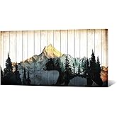Muzenso Canvas Prints Mountain Bear Wall Art 20x40 Inch Forest Landscape Canvas Painting Rustic Wildlife Artwork for Living Room Bedroom Cabin Lodge Office Nature Inspired Home Decor