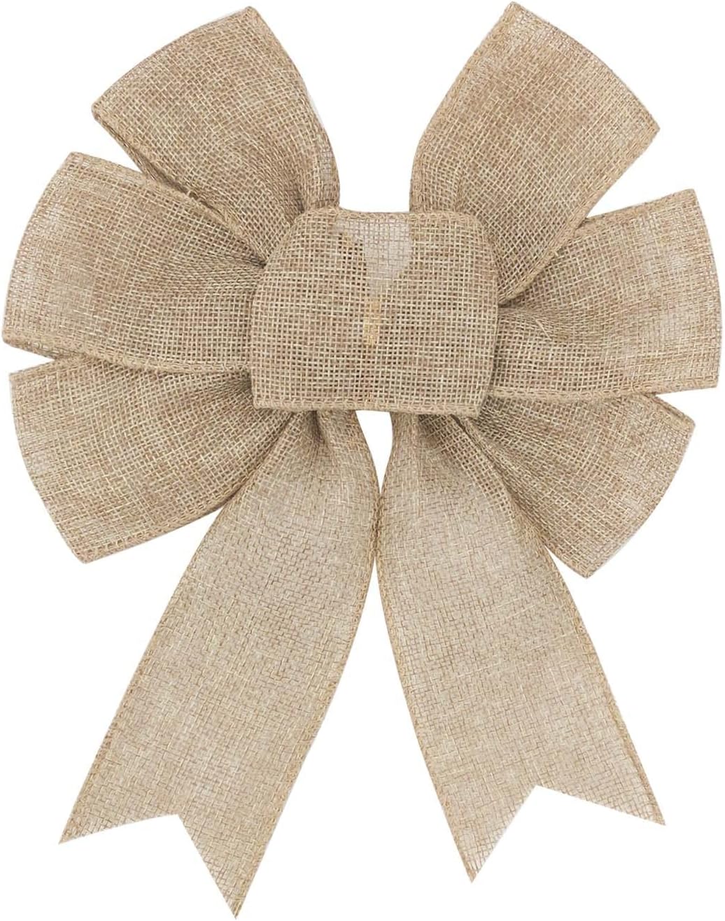 Bows & Ribbons - Burlap Wreath Rustic Jute Bow Christmas Tree Topper Ornament for Birthday Wedding Holiday Party Decorations