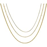 MPRAINBOW Layered Gold Necklaces for Women - 18K Gold Plated Necklace Chains,Stackable Cuban Link Chain Necklace,Hypoallergenic Trendy Stack Necklace Jewelry,Christmas Wedding Prom Gift for Her
