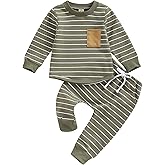 Toddler Baby Boy Clothes Fall Winter Outfit Patchwork Long Sleeve Sweatshirt Tops Stretch Pants Newborn Playwear Set