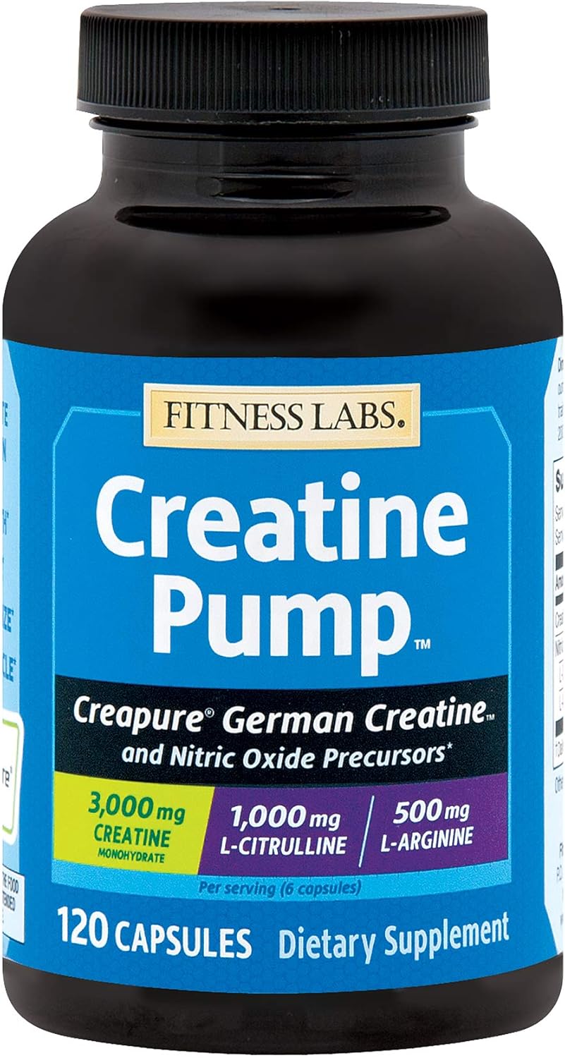 Fitness Labs Creatine Pump with LCitrulline and LArginine (120 Capsules) 240 Capsules