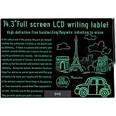 LCD Writing Tablet 14.3in, Bezel-Free, Ultra-Slim 0.75lb for Notes Drawing | Ultra-Slim 0.2in &amp; Lightweight 0.75lb: Thinner than a smartphone, lighter than a notebook. One-hand hold, fits any bag.