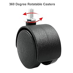 Suiwotin 4pcs 2 Inch Swivel Caster Wheels, Black