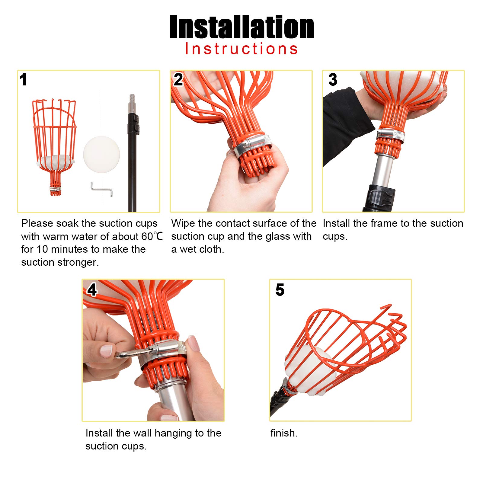 Voilamart Obstpflücker mit Teleskopstange,4 m Verstellbarer Erntehelfer Obsternte Obstgreifer Apfelpflücker für Obsternte Garten Apfel Birne Pfirsich Werkzeuge,Leicht Schwarz Aluminiumlegierung