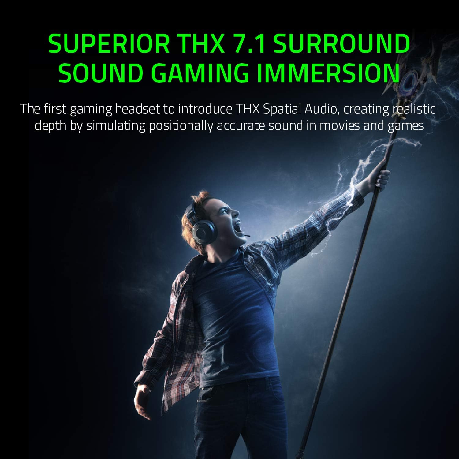 Razer Kraken Tournament Edition THX 7.1 Surround Sound Gaming Headset: Aluminum Frame - Retractable Noise Cancelling Mic - USB DAC Included - For PC, PS4, Nintendo Switch - Classic Black: Computers & Accessories
