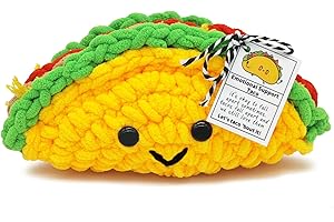 MEGANJDESIGNS Handmade Mini Funny Positive Emotional Support Pickle, Cute Stuff Funny Knitted Wool Handwoven Ornaments Father's Day Crochet Gifts Under 10 Dollars for Woman Coworkers Friend Family (style-22)