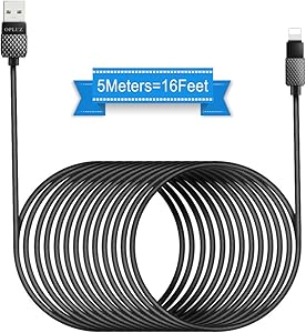 Opluz 16FT Charging Cable, 5M USB Phone Charger Cord Fast Charging Durable Braided Nylon Cord Compatible with Phone X / 8/8 Plus / 7/7 Plus / 6S / 6S Plus / 6/6 Plus/SE, Pad and Pod Touch