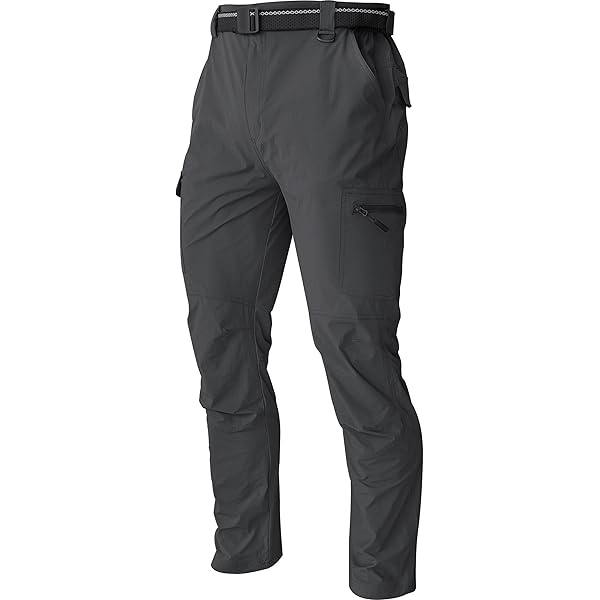 WENRONSTA Men's Quick-Dry Hiking Cargo Pants - Lightweight Waterproof Work Pants With 6 Pockets